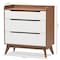 Baxton Studio Brighton Mid-Century White and Walnut Wood 3-Drawer Storage Chest 137-7494 - alternate 7